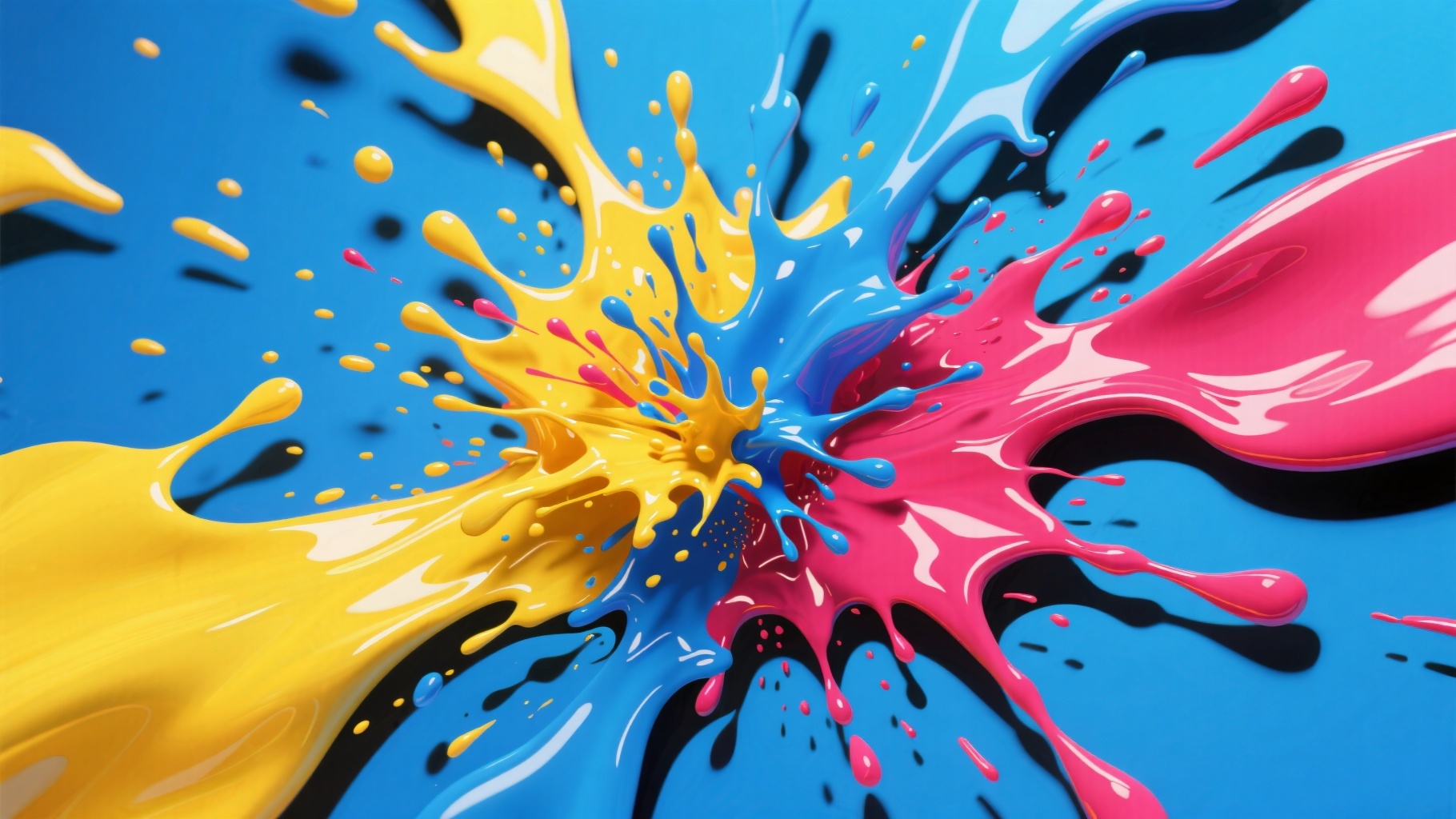 An explosion of colorful paint, representing a burst of creativity